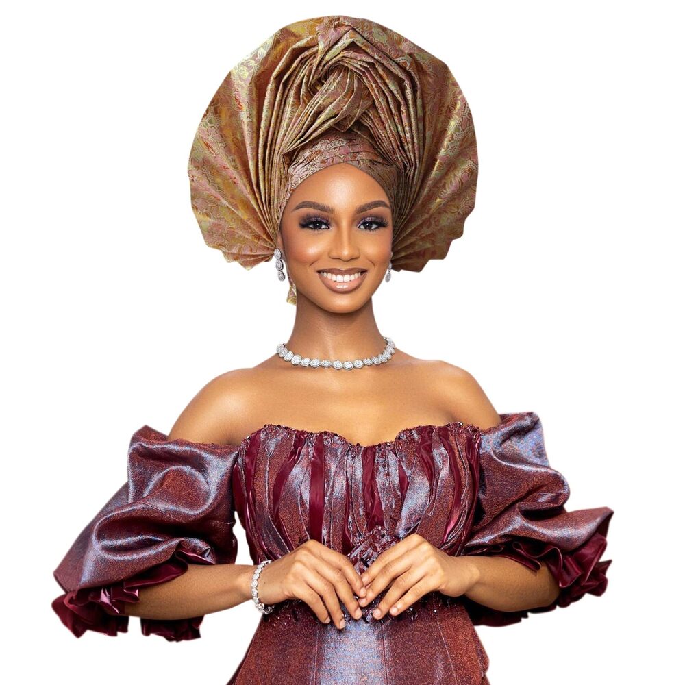 8167 Nigerian hat Folding Fan African Headscarf hat,African headpiece Auto